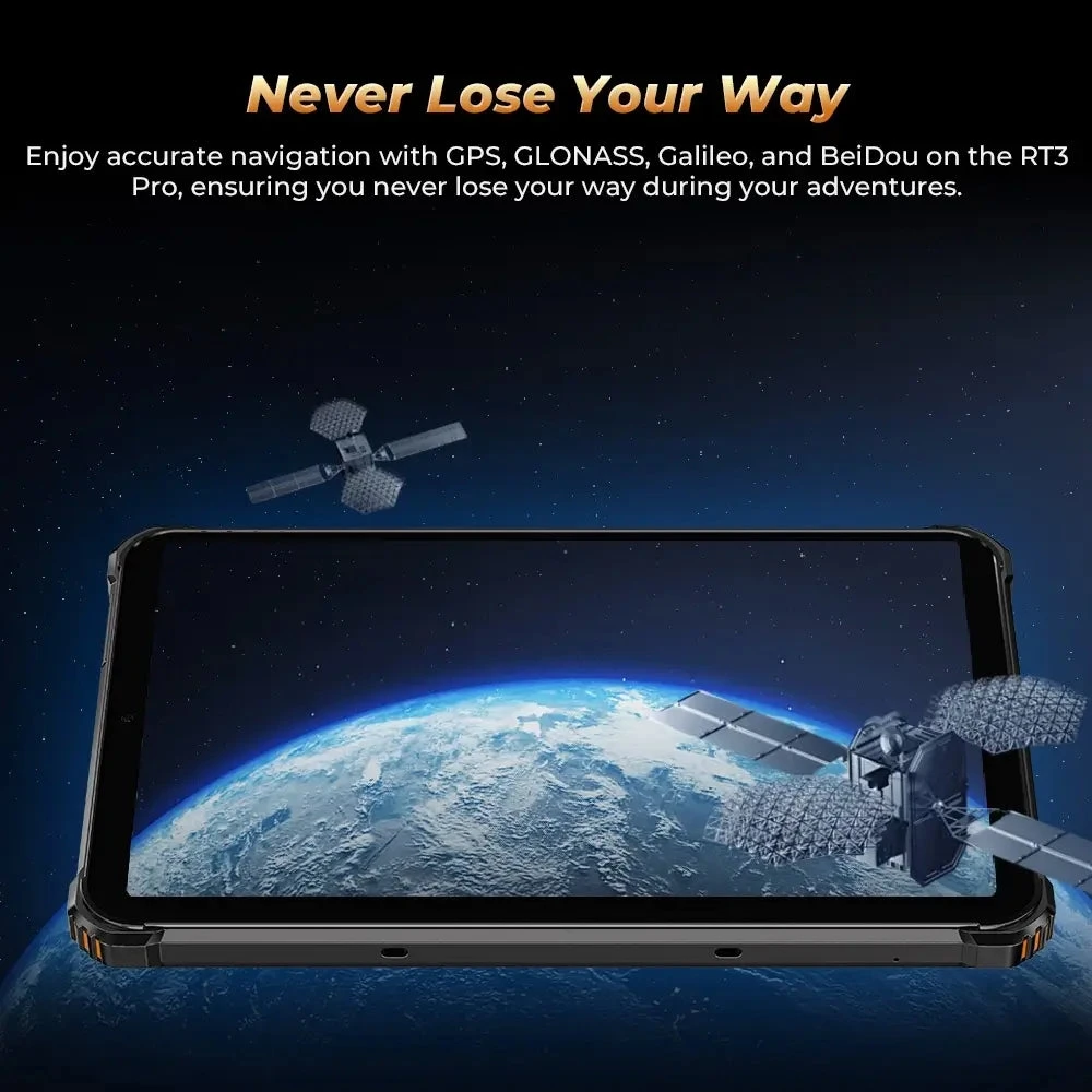 Oukitel RT3 Pro Rugged Tablet PC 4GB+128GB 8" HD IPS Screen 5150mAh Battery 16MP Camera Android 14 Support Dual SIM 4G