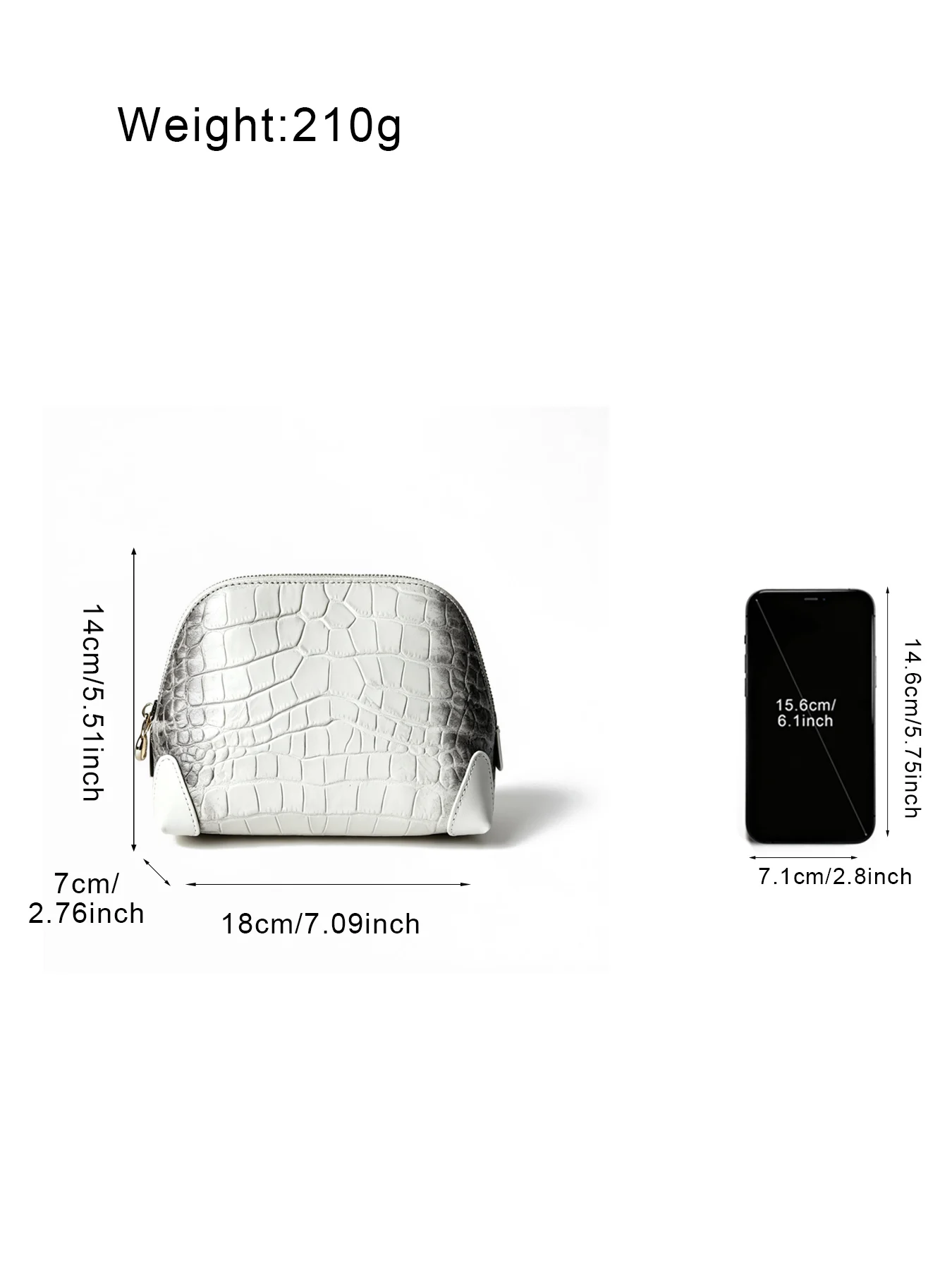 Echte Leder-Kosmetiktasche mit Kettenriemen, Umhängetasche für Handy, trendige, vielseitige Premium-Toilettentasche für Damen – Detail 2