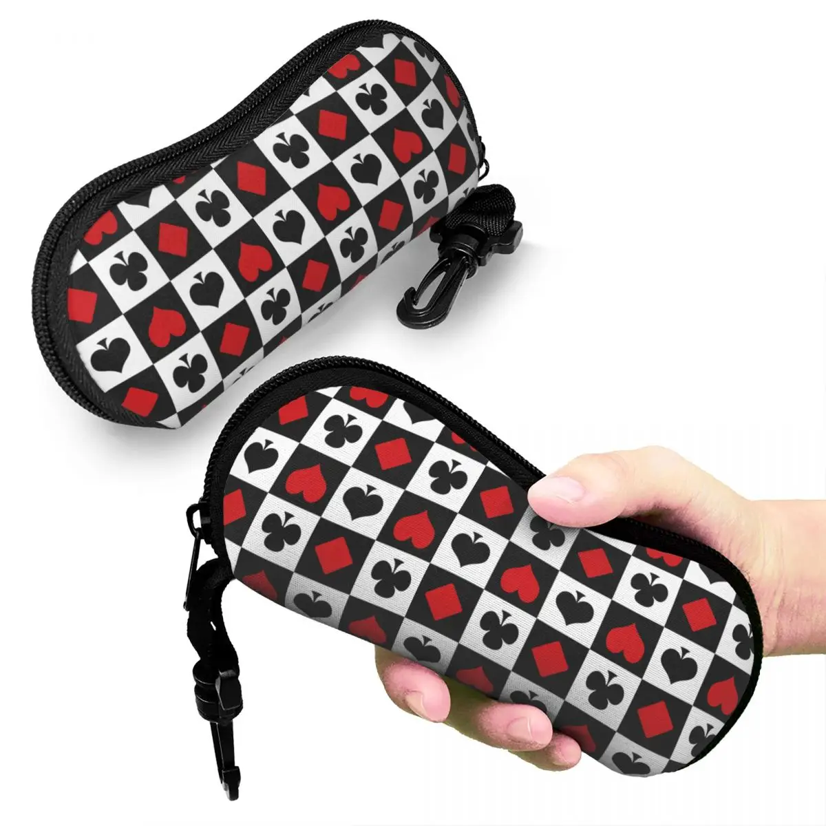 

Playing Card Shell Glasses Case Portable Sunglasses Box Women Men Soft Eyeglasses Bag Pouch