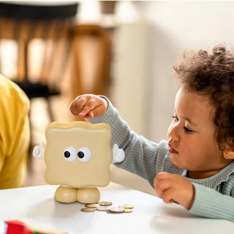 Schattige Munt Bank Koekje Sculptuur Voor Bureau Kinderen Geld Bank Beeld Cartoon Munt Bank Voor Meisjes En Jongens Geld Besparing Pot Munt Bank