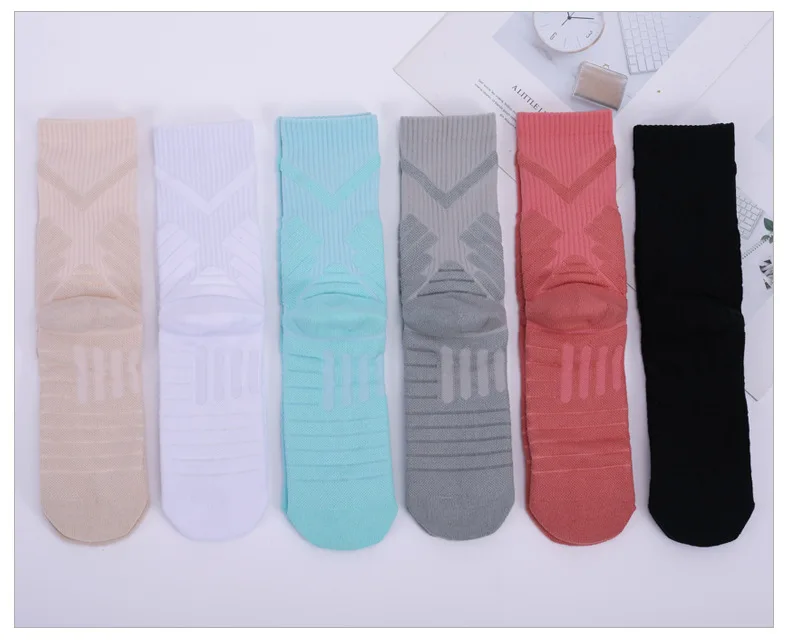 6 Pairs Of Blue Socks Men's Socks Thick Ball Socks Non-slip Professional Sports Socks Wear Resistant Mid-tube Socks Lycra Towel