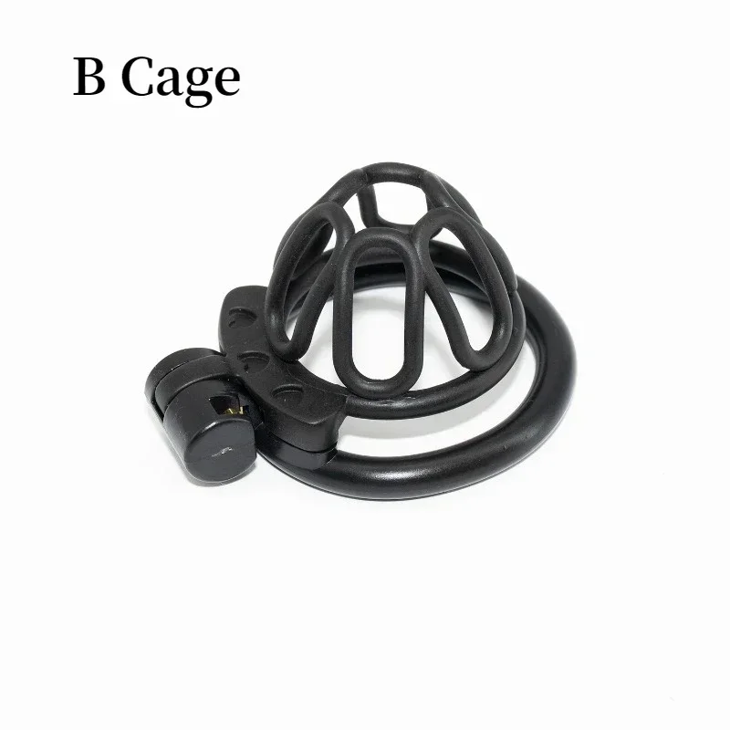 New 3D Miniature Chastity Lock Abstinence Cock Cage Sissy Male with 4 Size Rings Penis Lock Penis Ring Adult Erotic Sex Toys 18+