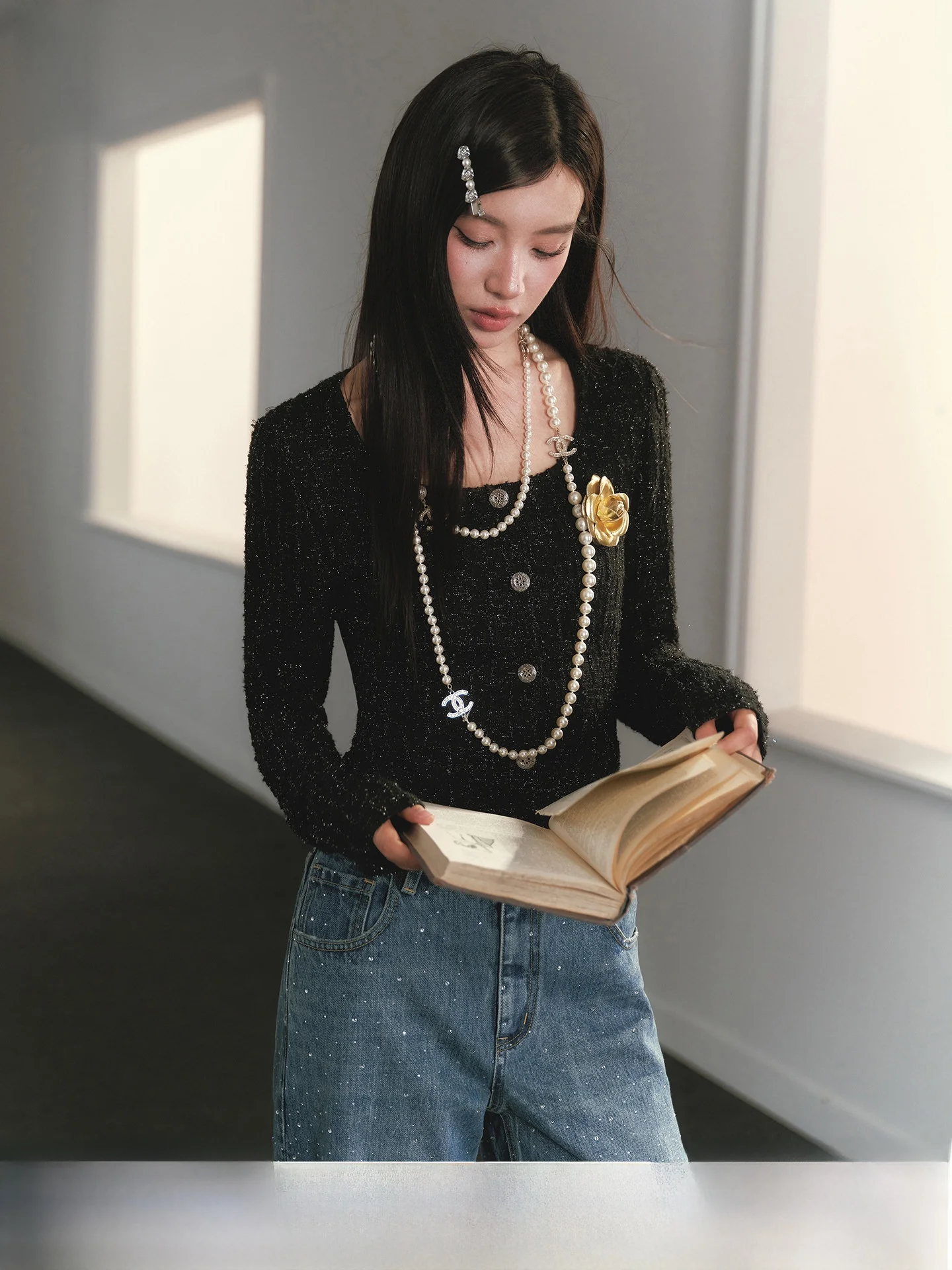 

Женский вязаный кардиган ANDYET AD Silver Tead, приталенный, с эффектом утягивания талии, винтажный стиль, топ или верхняя одежда, Ele Faion