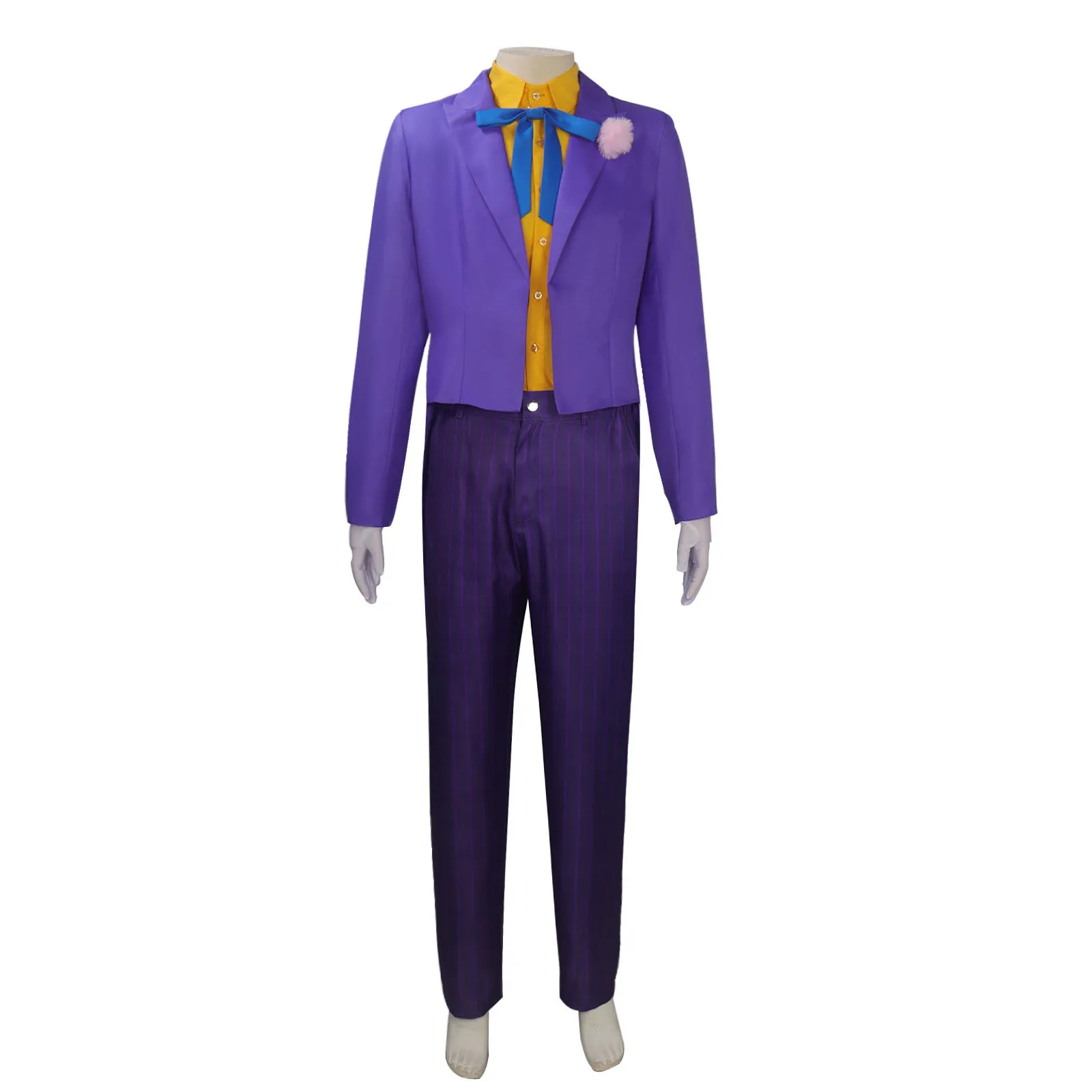 

Movie Heath Ledger Cosplay Joker Costume Clown Purple Outfits Man Halloween Carnival Cosplay Joker Customized Clothes