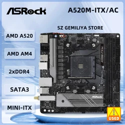 ASRock A520 Mini-ITX Motherboard A520M-ITX/AC Socket AM4 64GB DDR4 NVMe SSD M.2 support 5800 3400G 3200 3600 5600 3900 cpu