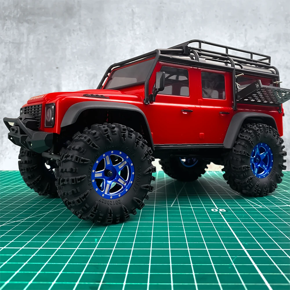 Yeahrun 4 pneus de borracha de 1.3 ", pneus de roda de terreno de lama de 1.1 unidades para peças 1/18 1/24 micro crawler trx4m axial scx24 fms fcx24