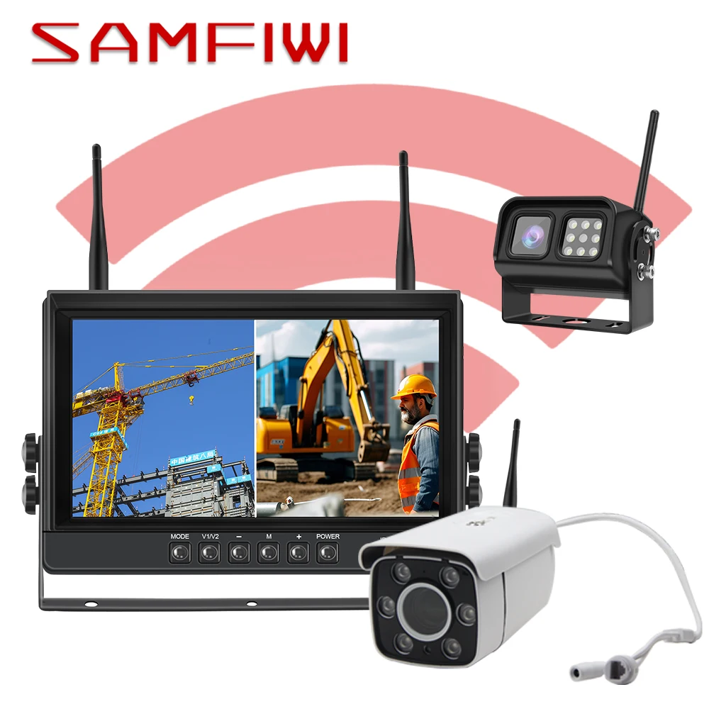 SAMFIWI Crane Camera Wireless Zoom Car Reversing Rear Amplification High-Definition Digital Display Full Color Nght Vision