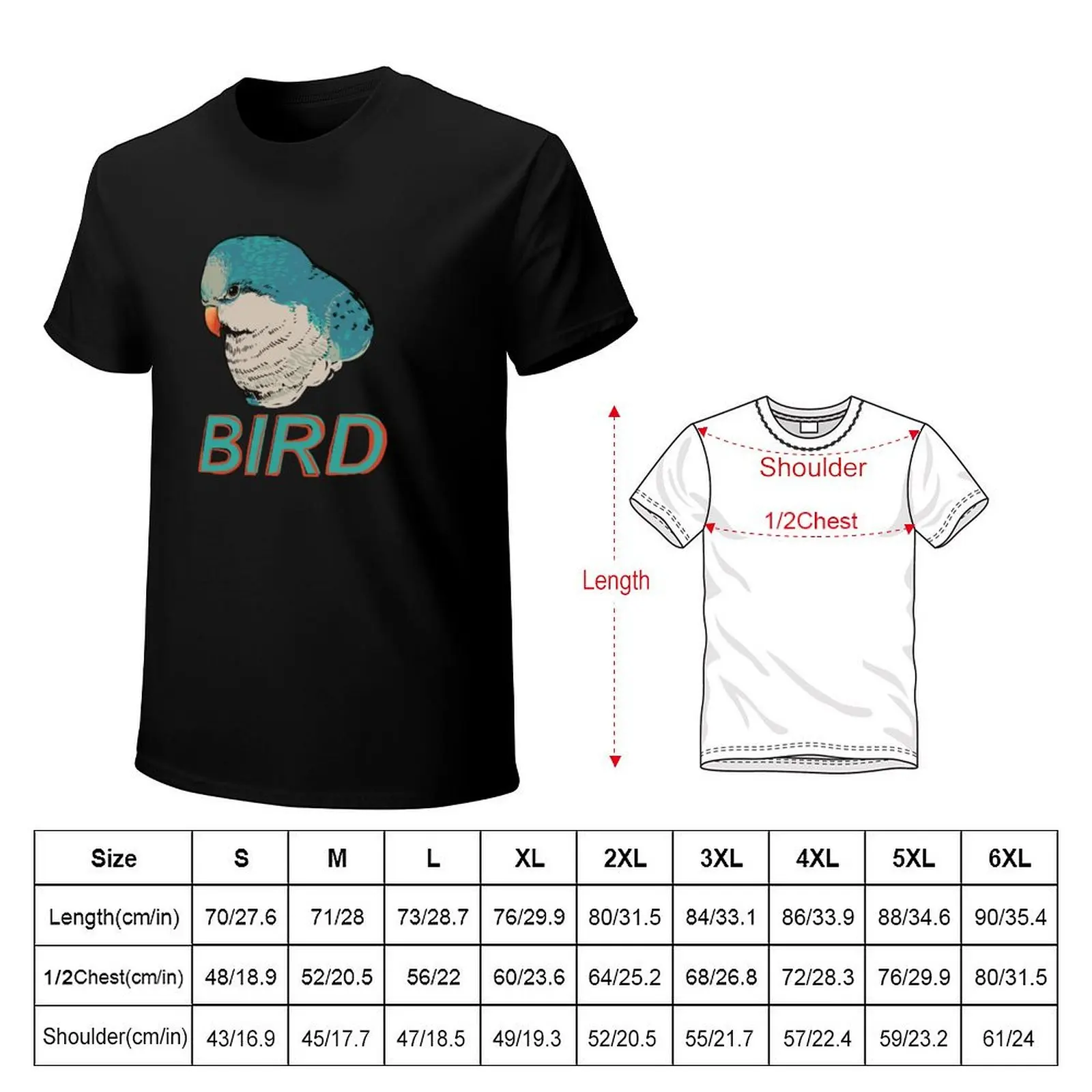 BIRD - Quaker Parrot (Blue) T-Shirt t shirts for man pack white T-Shirt