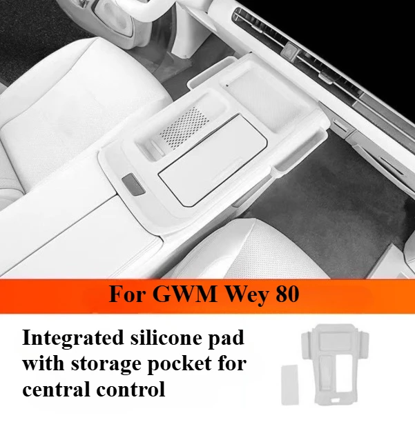 For GWM Wey 80 Integrated central control silicone pad with storage pocket for storage and organizationwear-resistant anddurable