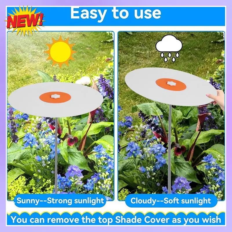 

T24C Plants Shade Cover, Rain Proof Wind Proof Garden Shade Disk Umbrella Plastic Sunblock Shade Cloth Moveable Sun Shade