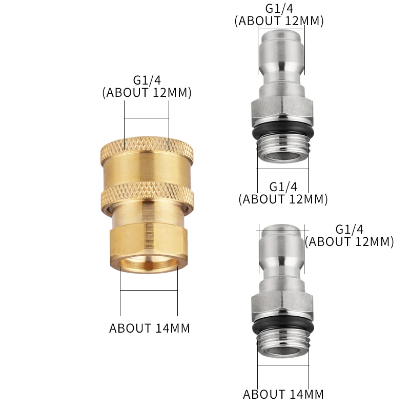 limpieza coche pistola de agua Accesorios de lavado de coches, conexión rápida de 1/4 pulgadas para pistola de agua de alta presión, Adaptador M14