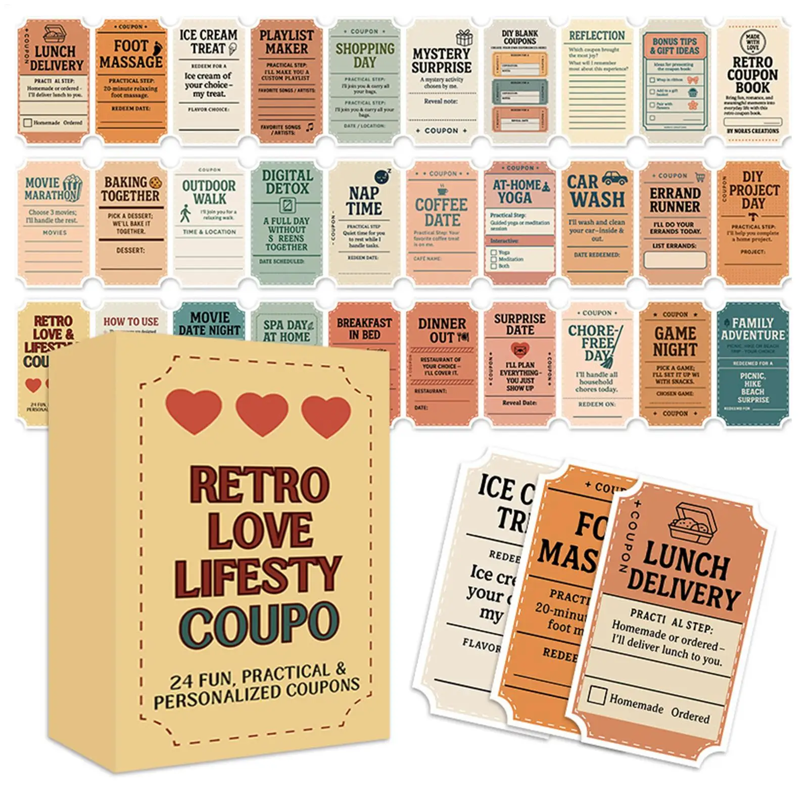 كتاب قسيمة الحب الكلاسيكي 24 بطاقات وعد رومانسية مملوءة مسبقًا هدية عيد الحب الفريدة للأزواج والزوج والصديقة #1