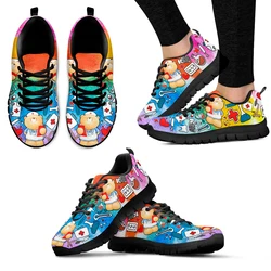 INSTANTARTS Cute Bear Nurse Shoes Gradient Star Medical Shoes First Aid Medical Print Lightweight Outdoor Shoes Zapatos Planos