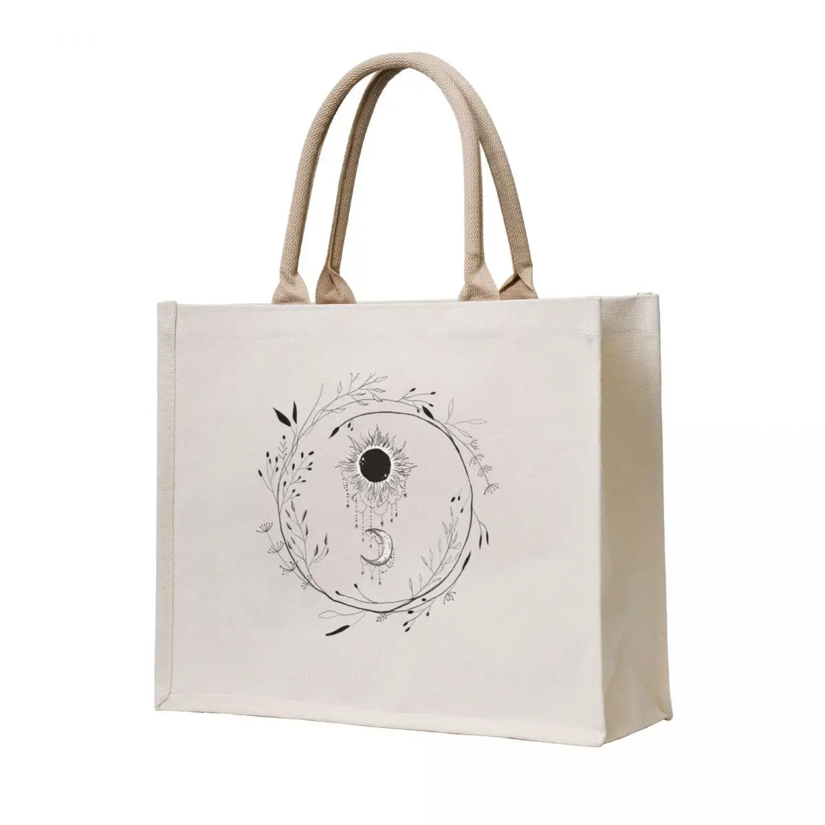 

Line art about the sun and the moon Tote Bag tote bag canvas Canvas stote bag shopper women Women's tote