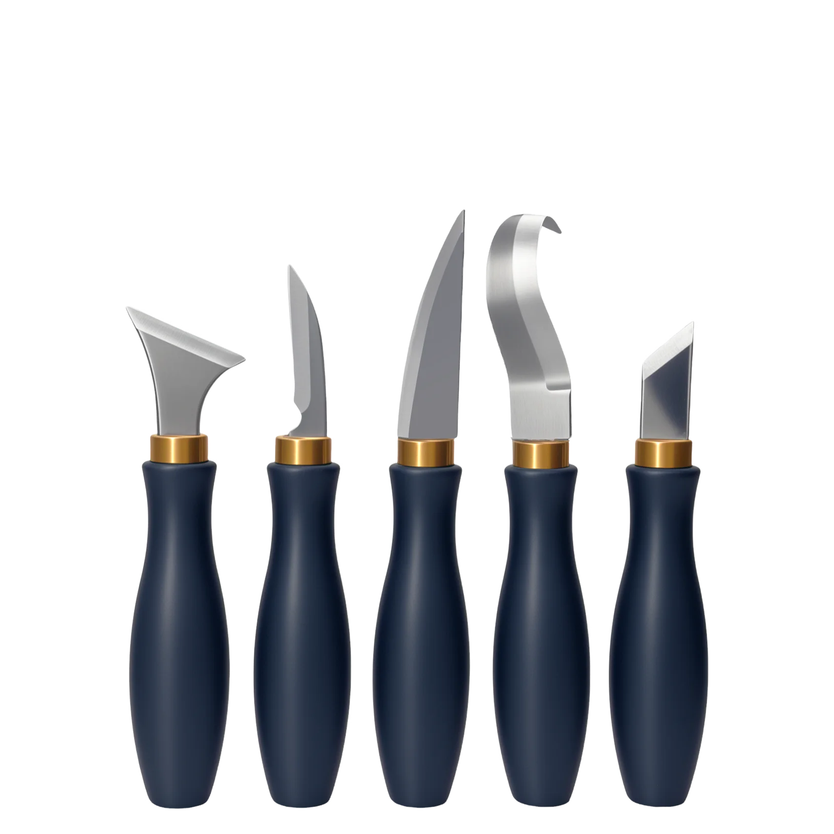 5 قطعة أدوات نحت الخشب للمبتدئين مقبض بلاستيكي بلوري أسود 5 أنواع من رؤوس القطع الحادة من الفولاذ الكربوني نحت محمول #6