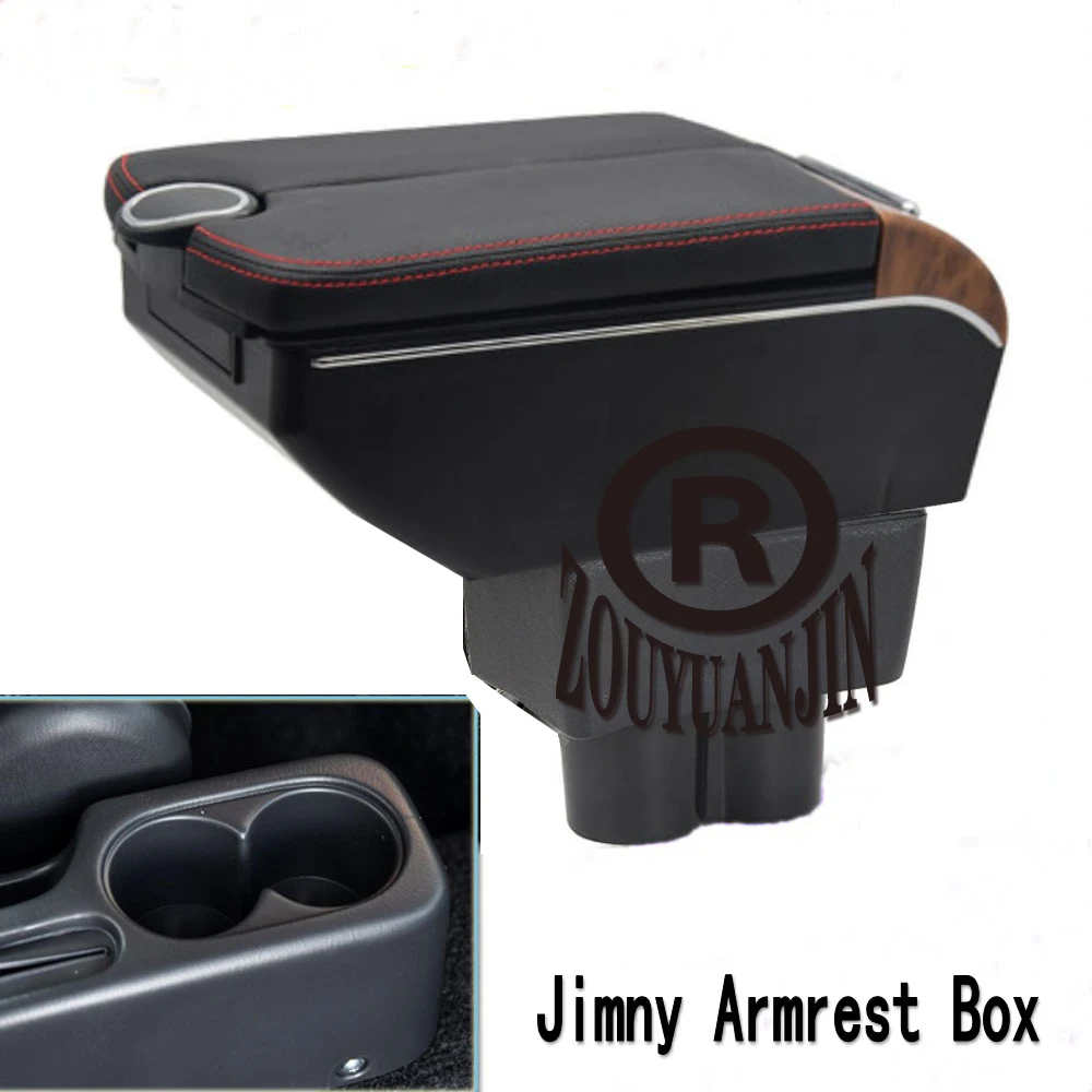 For Suzuki Jimny Armrest Box Storage Central Container Store Content Auto Interior Accessories Elbow Rest with USB Cup Holder