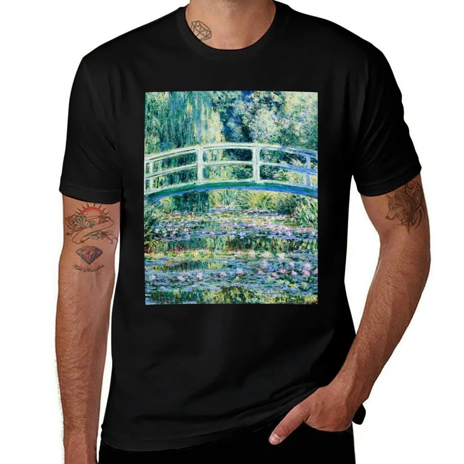 Monet Water Lilies and Japanese Bridge 1899 T-Shirt UV Sun Protection Tee Shirt T-Shirt