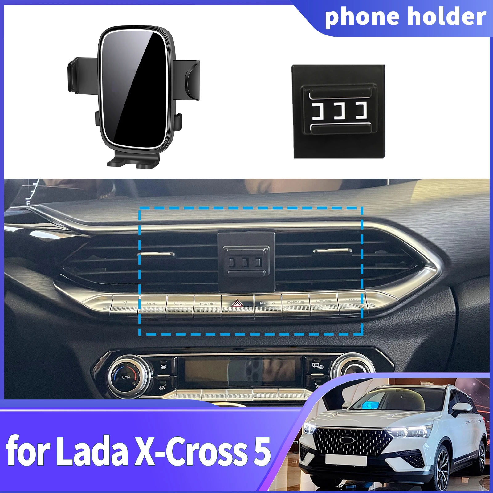 

fit for Lada X-Cross 5 ​​Navigation Phone Holder Mount Customized Car accessoires