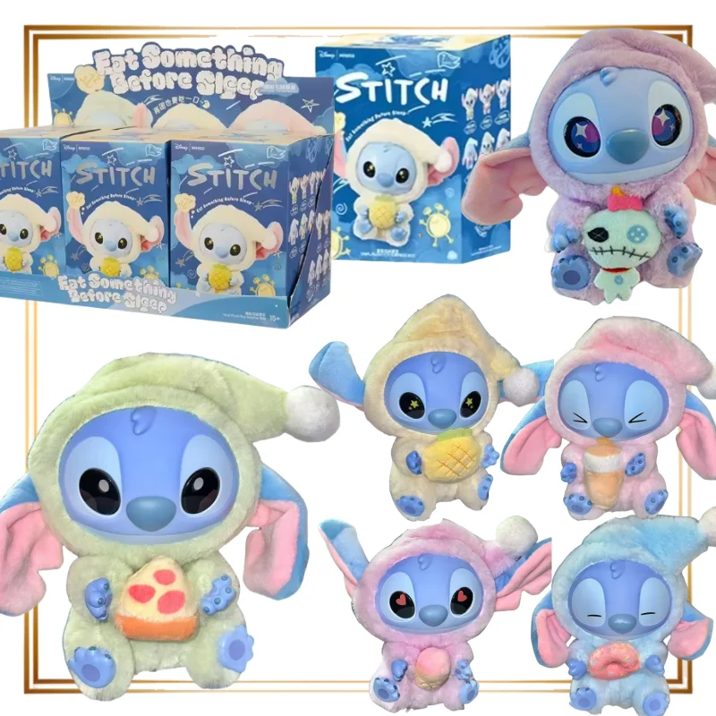 

MINISO Stitch Take A Bite When You Are Sleepy Series of Blind Boxes Tabletop Ornament Dolls Anime Surprise Box Holiday Gift Toy