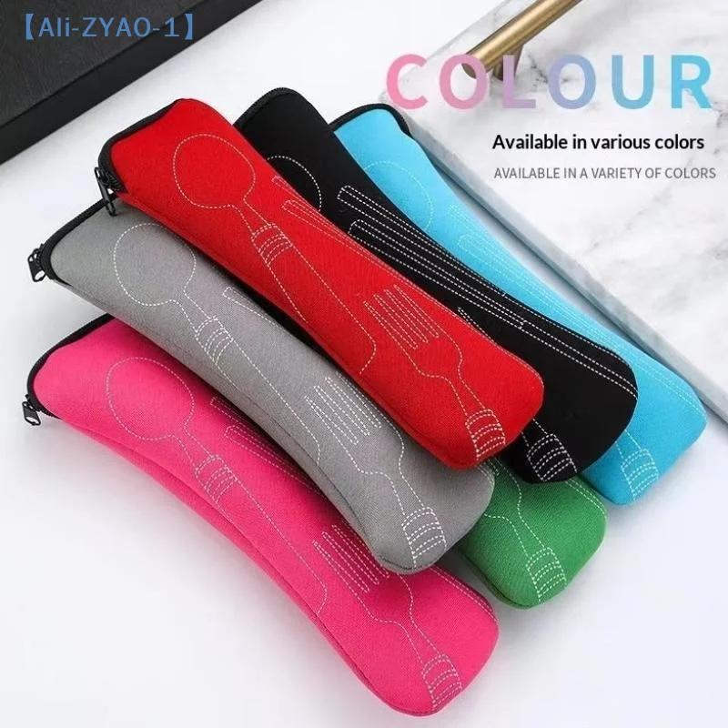 【ZYAO-1】1Pcs Tableware Bag Portable Dinner Set Travel Picnic Fork Packaging Outdoor Camping Kitchen Home Storage Bags(only Bag)