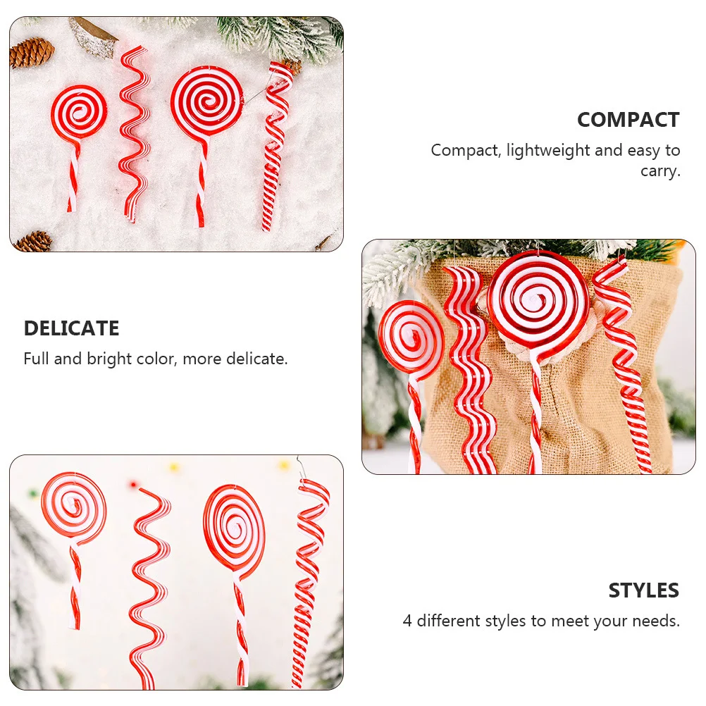 

6Pcs Candy Ornaments Lollipop Christmas Decor Xmas Tree Pendant Supplies Candy Lollipop Decor Christmas Ornaments