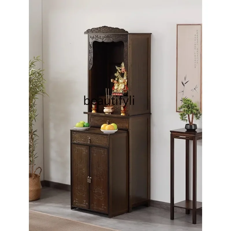 Buddha Cabinet Worship Table Shrine God of Wealth Bodhisattva Worship Table Buddha Statue Home Altar