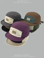 Short brim retro five-piece hat men's color matching outdoor cap women's quick-drying hat summer baseball cap