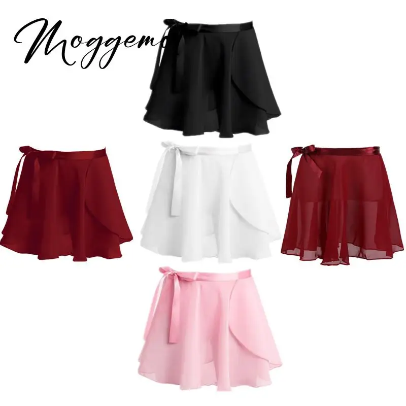 

Kids Girls Ballet Dance Classic Chiffon Mini Pull-On Wrap Skirt Gymnastics Training Practice Dancing Lace-up Lightweight Skirts