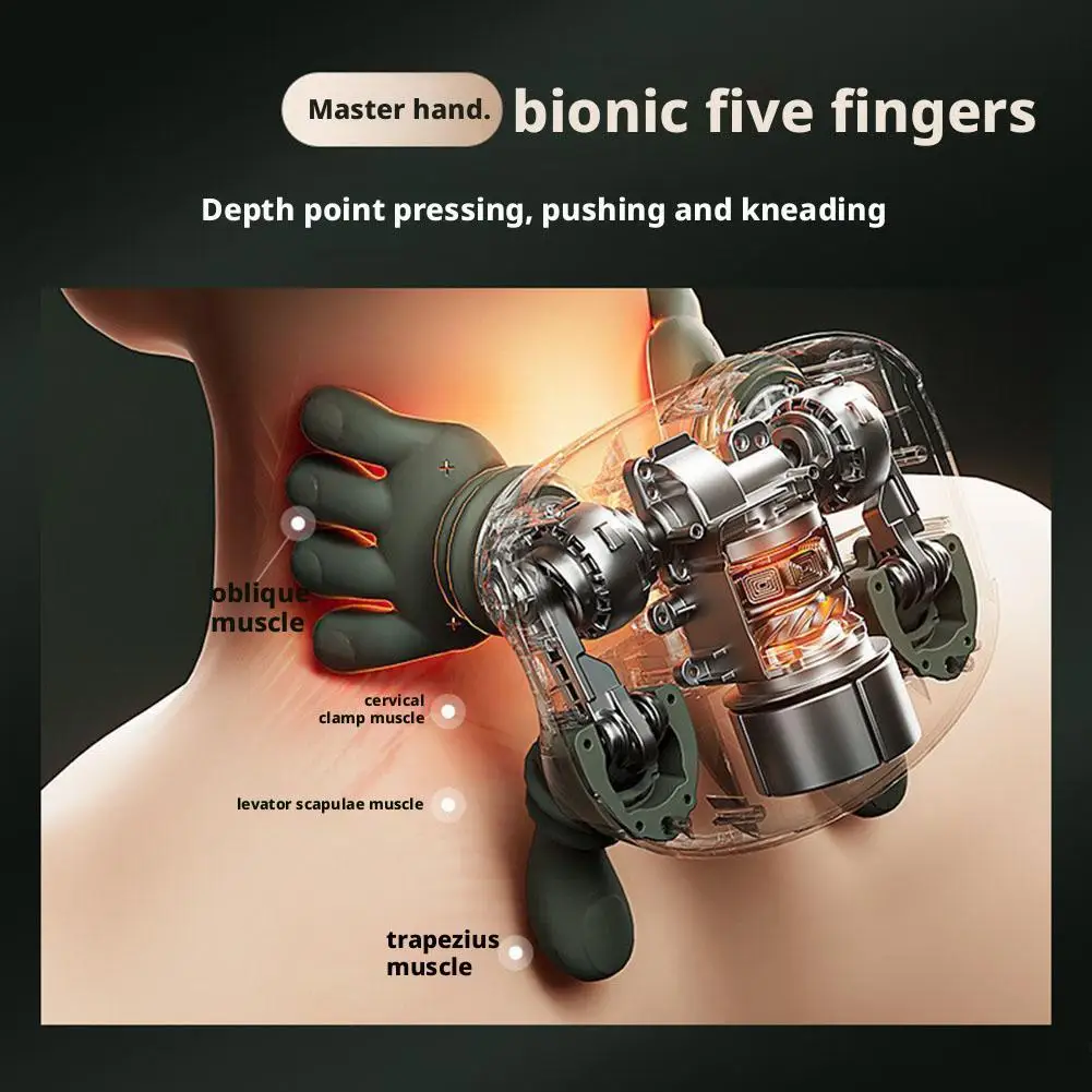 Nekmassager Elektrische spierstimulator Verwarming Cervicale nekmassager Nekpijnverlichting Draagbare nek-schoudermassagemachine