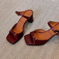 Women's High-Heeled Sandals: 2026 New Summer Collection – Square-Toe, Chunky-Heeled, Height-Enhancing Sandals for Outdoor Wear - Image 3