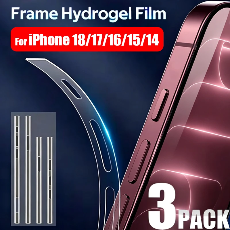 Border Frame Film Protector Cover for IPhone 18 Pro Max Ultra-thin Clear Side Film Protective for IPhone 14 15 17 18 Pro 16 Plus