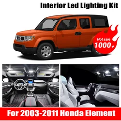 8x White Auto Car LED Light Bulbs Interior Kit For 2003-2011 Honda Element 12V Led Map Dome License Plate Lamp Car Styling