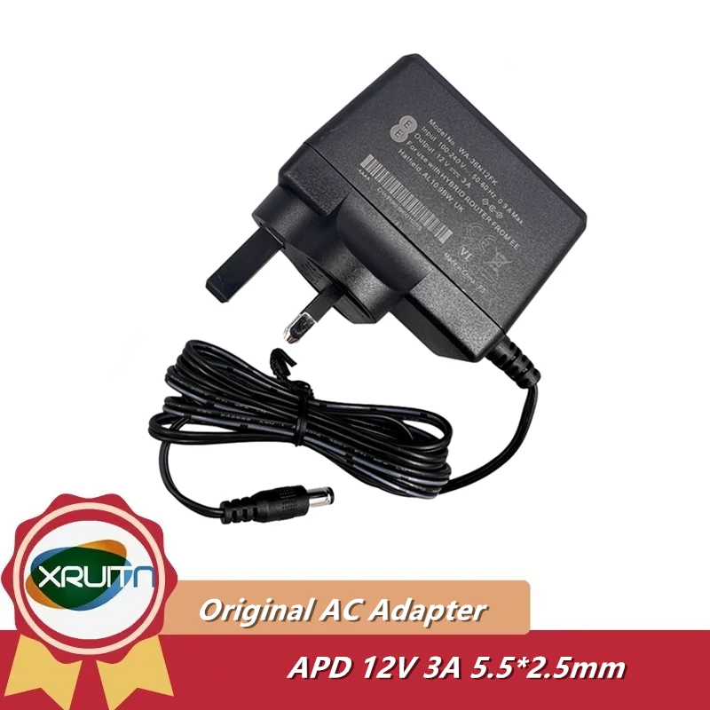 Genuine UK Plug AC Adapter 12V 3A EE WA-36N12FK Charger For HYbrid Router Formee Power Supply 5.5*2.5mm