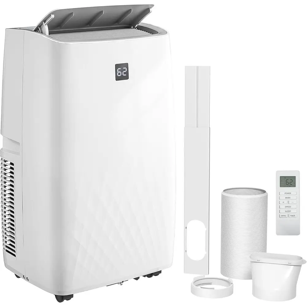 

Портативный кондиционер 3-в-1 мощностью 12000 BTU с режимами охлаждения, осушения и вентиляции, 24-часовым таймером, 3 скоростями, автоматическим и спящим режимами