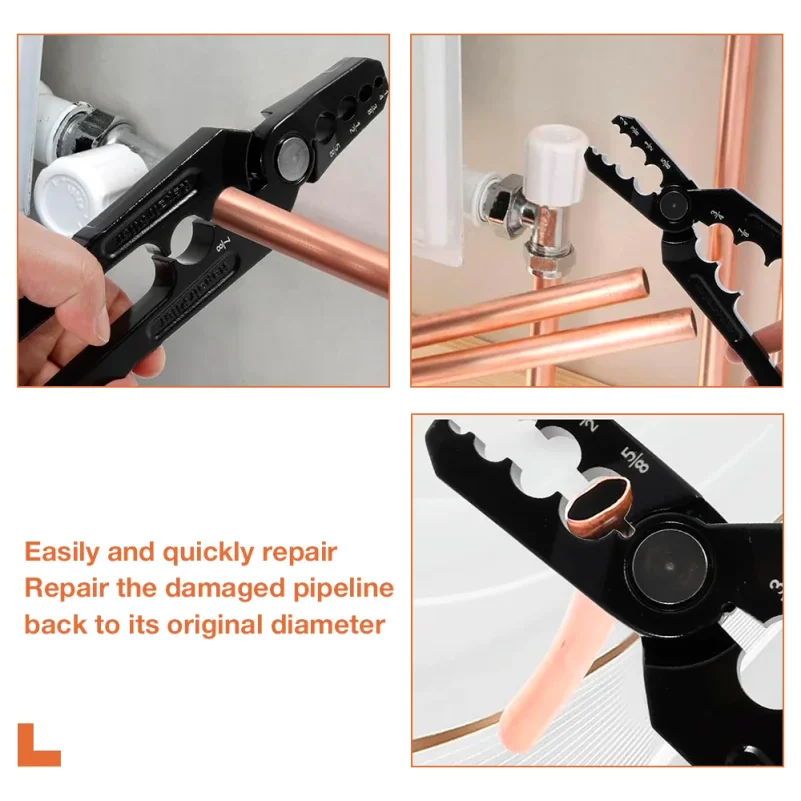 6-In-1 Air-Conditioning Copper Pipe Rounding Pliers Flat Pipe Restore Rounding Tools Diameter 1/4