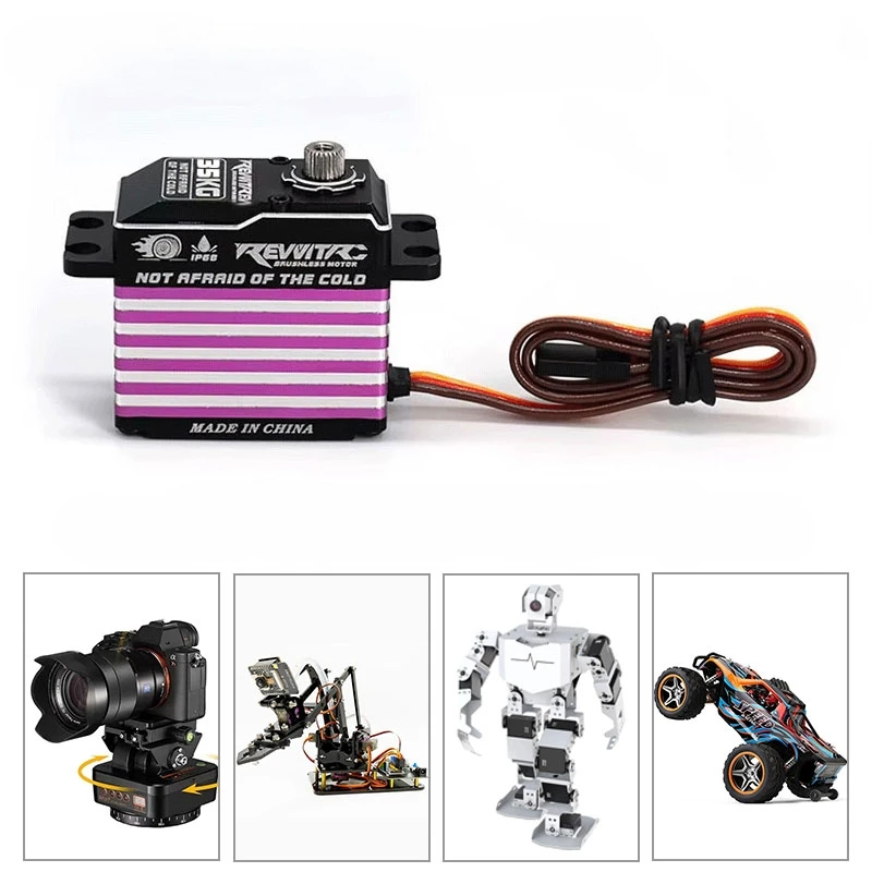 Новый бесщеточный сервопривод RevvitRC 35 кг, металлический, с магнитной программой, водонепроницаемый, быстрая скорость для 1:8/10, запчасти для альпинистских автомобилей, роботов