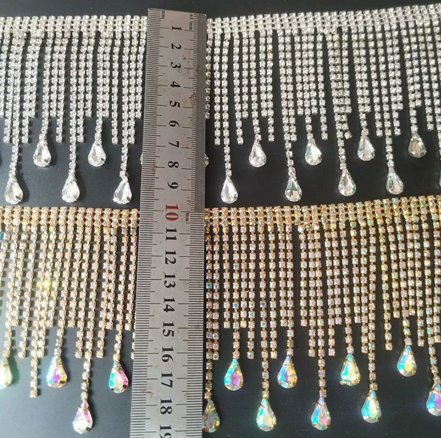 Gold- und Silberfarbene herzförmige verschlüsselte Quasten-Hängeperle, lange und kurze Strass-Schmuckspitze, DIY-Bastelzubehör RS25009 – Detail 6