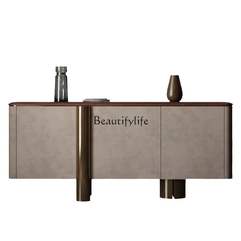 

Modern light luxury solid wood dining side cabinet walnut dining side cabinet