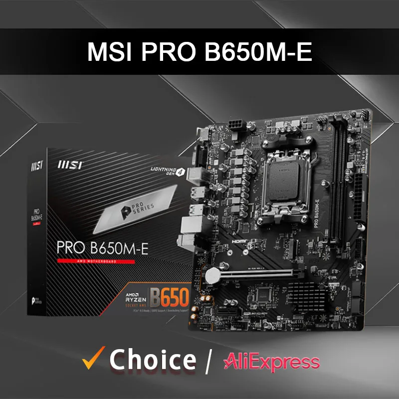 

MSI PRO B650M E Micro ATX New AMD B650 Ryzen 7000/8000/9000 series CPU processors Socket AM5 Motherboard