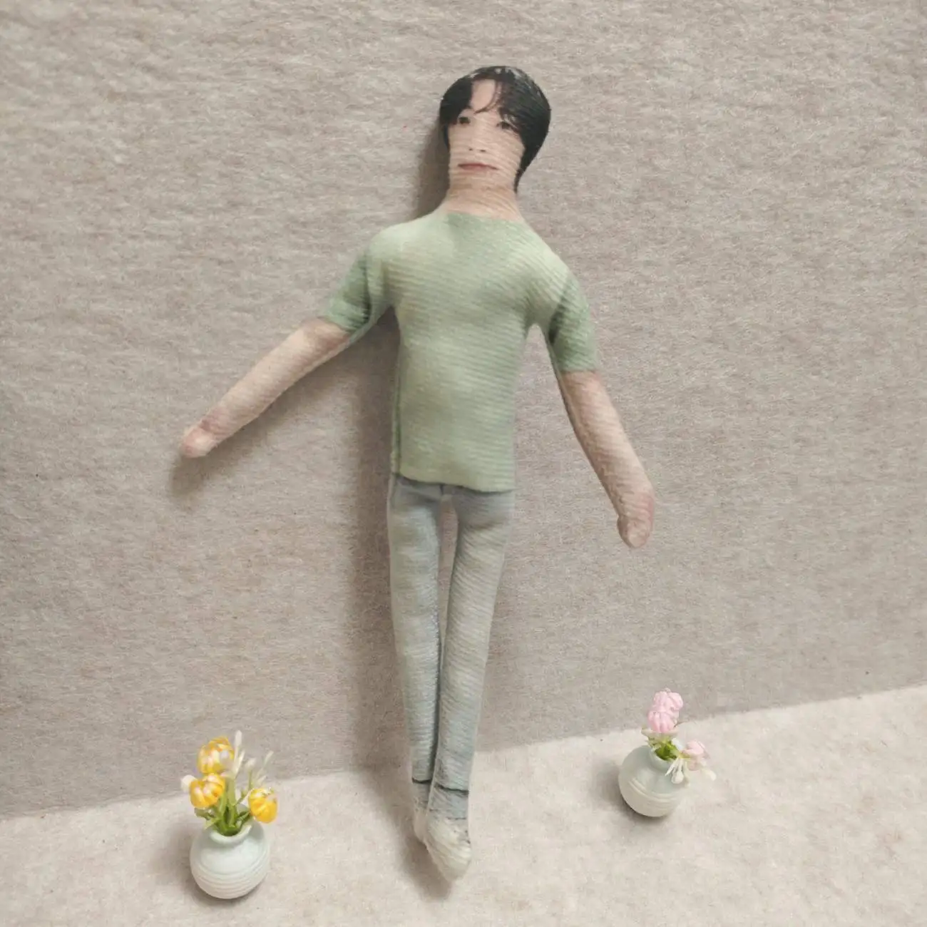 23cm SUGA Jimin Jung Kook  Abstract Plush Toy with Skeleton Body Jointed Poseable Stuffed Doll for Fans Collectible Decor Gift
