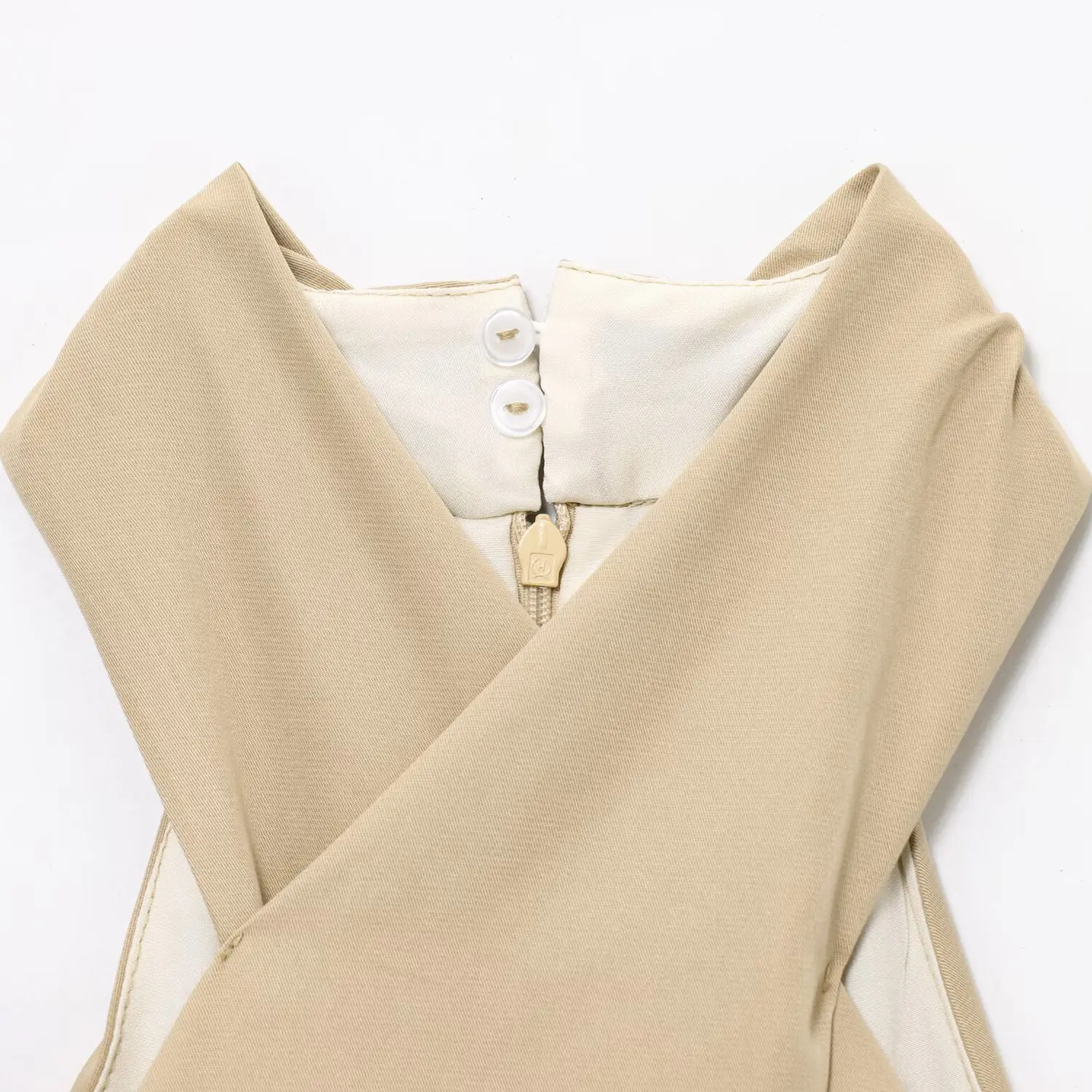 فستان ميدي أنيق من JNLEAOG للنساء، تصميم ربيعي جديد مع حزام وتصميم متقاطع، لون نقي أنيق، خصر مرتفع، مصنوع من ألياف البوليستر