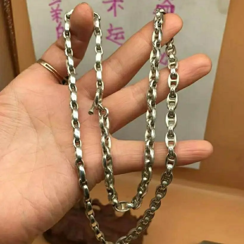 Tibetan Silver necklace to ward off evil luck drop magic pestle male female hand string men's and women's fashion jewelry gifts