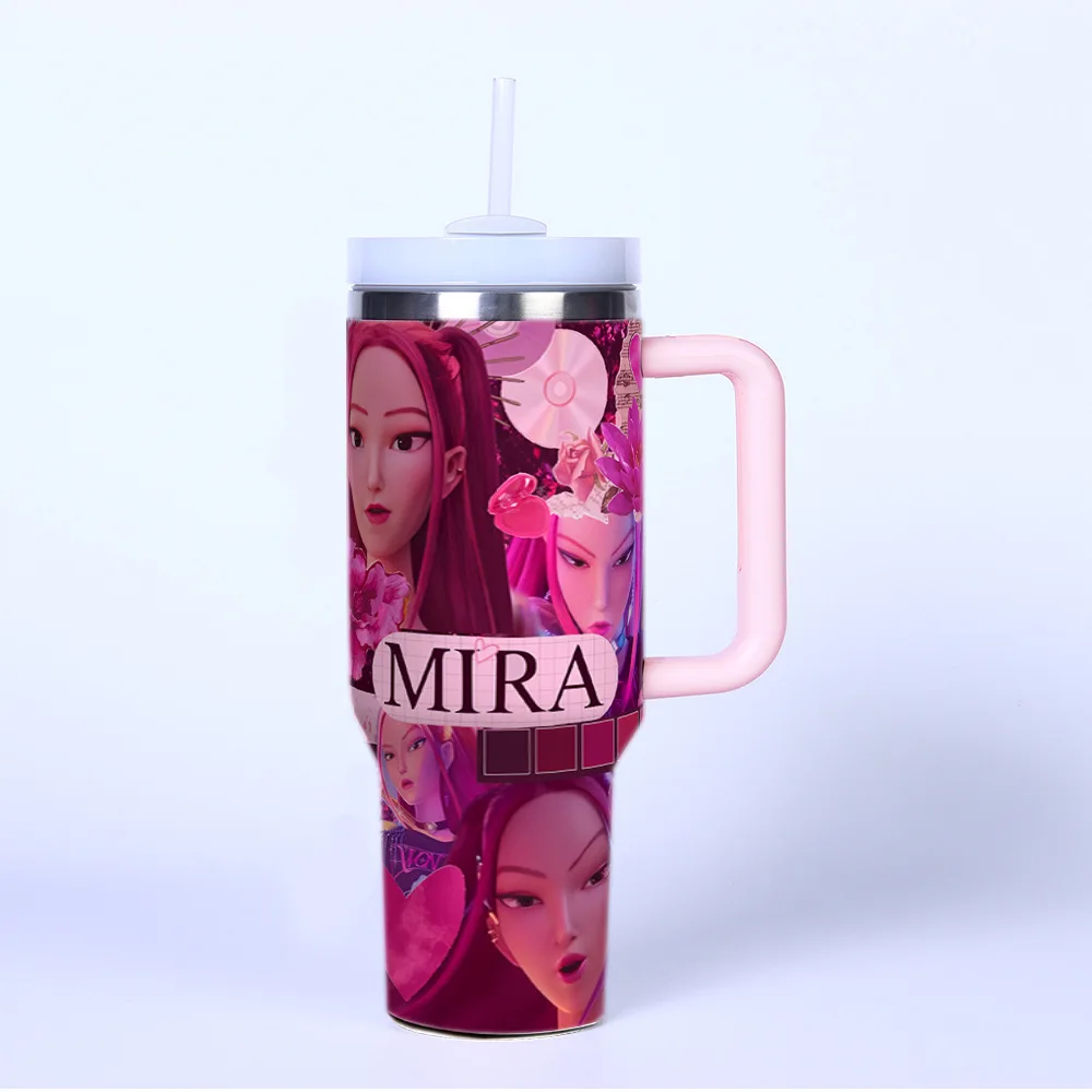 K-pop Demon Hunters Thermos Cup Kids Anime Rumi Mira Zoey Unisex Vacuum Cup Water Bottle Office Coffee Mug Gift for Boys Girls - Image 3