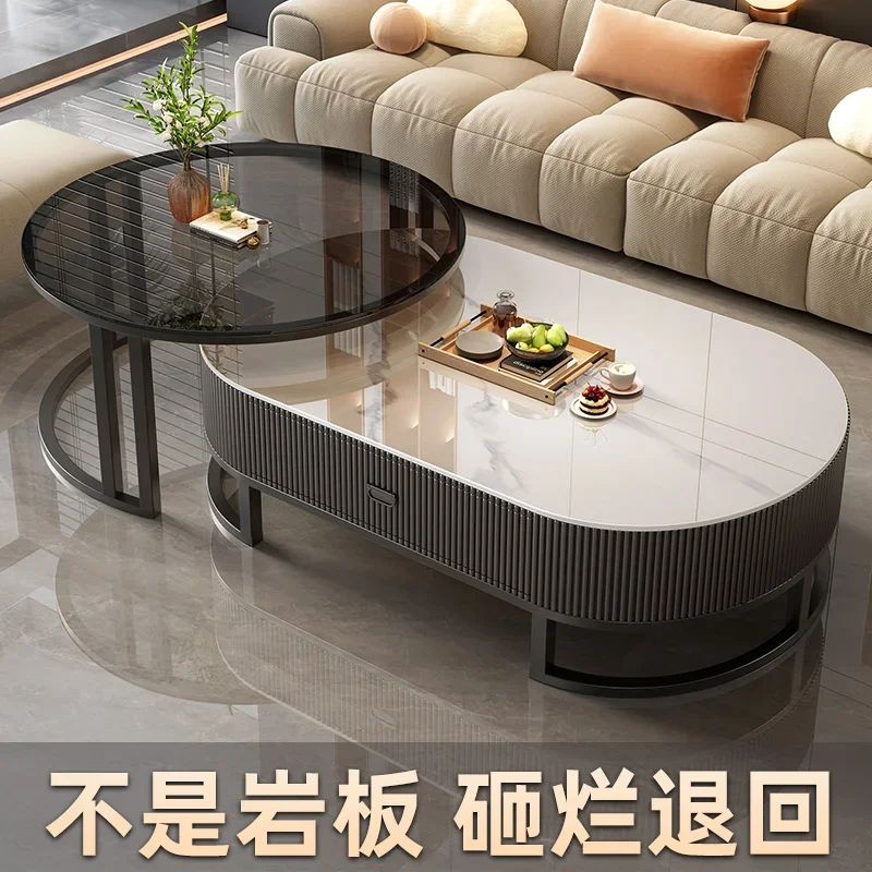 

Rock slab coffee table living room home 2025 new light luxury high-end table high-end marble folding coffee table