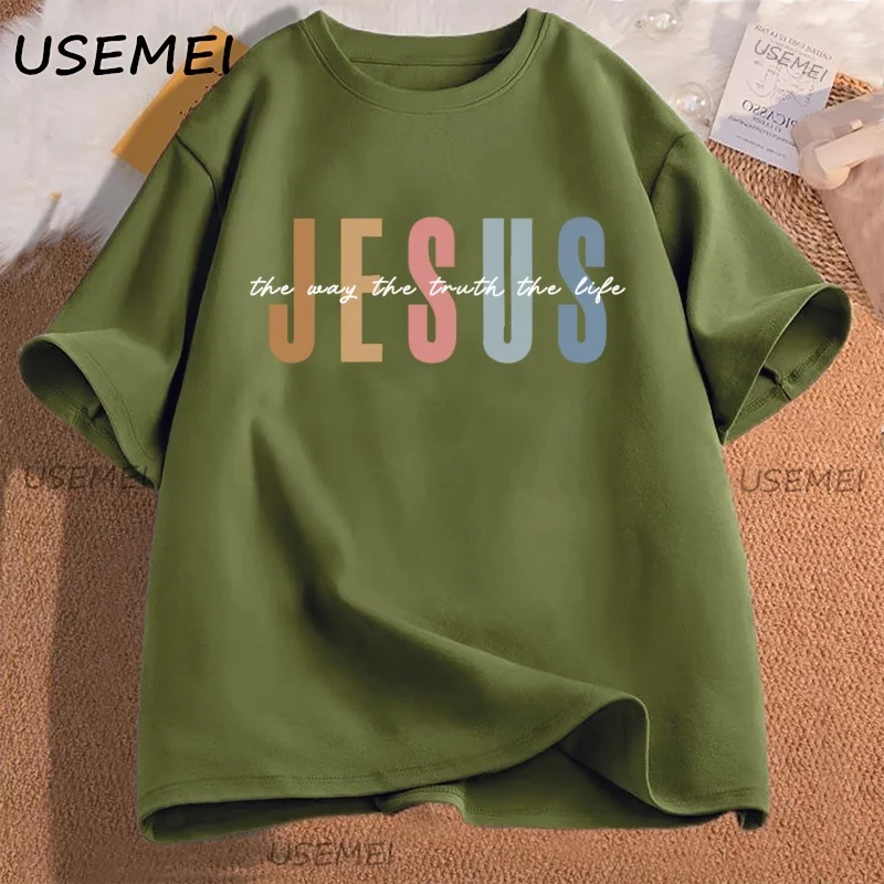 Jesus The Way The Truth The Life T-shirt Men Women Religious Faith Christian T Shirt Casual Cotton Bible Verse Jesus Lover