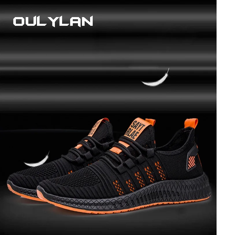 Lightweight Running Shoes for Men Outdoor Breathable Men\'s Sports Shoes Anti-slip Male Sneakers Fashion Knit Lace-up Footwear