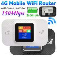 H807Pro WIFI Router Wireless 4G Router 3650mAh Sim Card Unlock Modem 150Mbps WiFi Hotspot Pocket Mobile Router for Travel