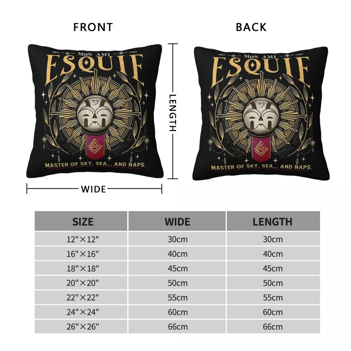 Esquie Clair Obscur Expedition 33 Square Pillowcase Polyester Linen Velvet Pattern Zip Decorative Bed Cushion Cover