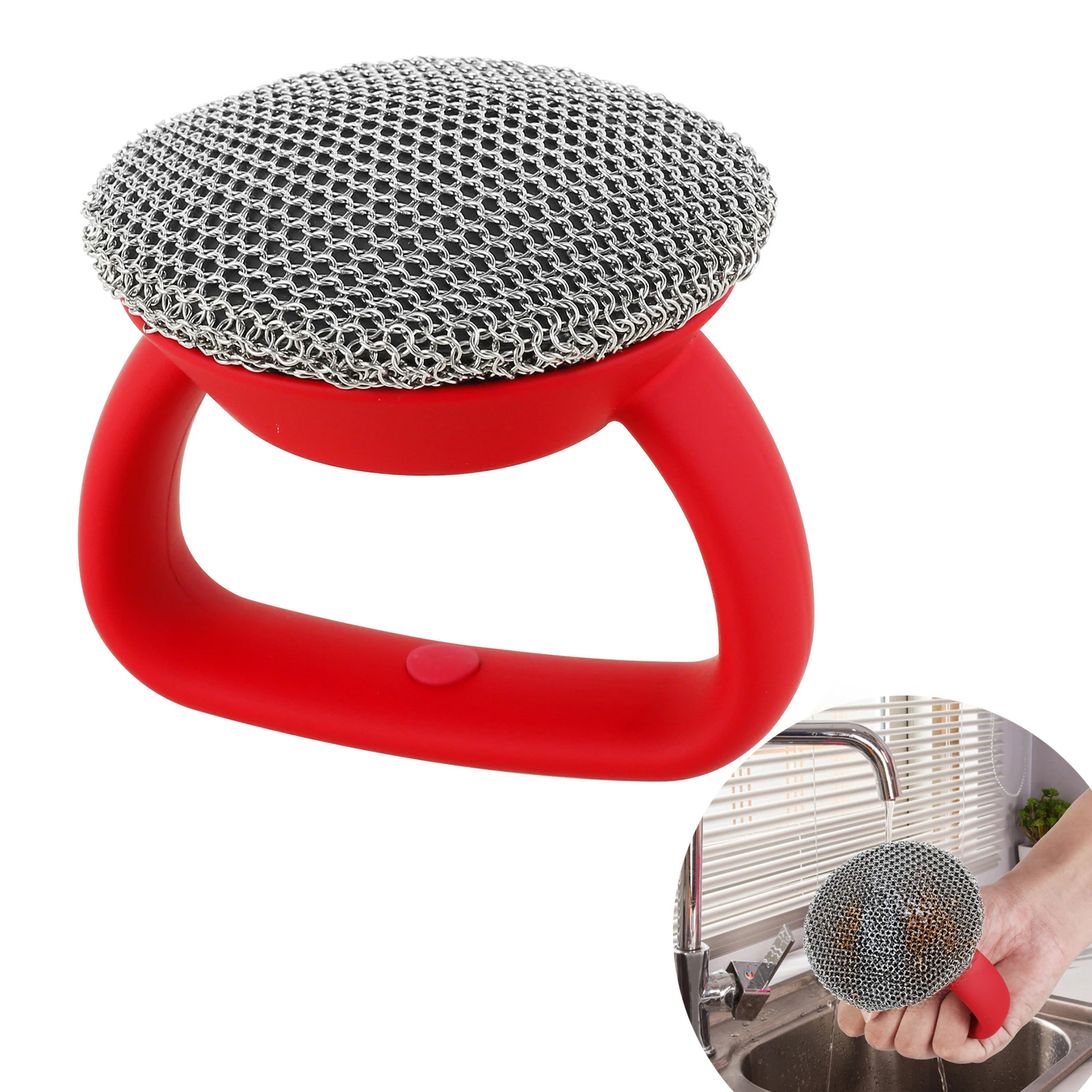 Cast Iron Cleaner Kitchen Rust Pot Pans Cleaning Scrubber Stainless Steel Rust Remover Brush Household Cookware Cleaning Tool