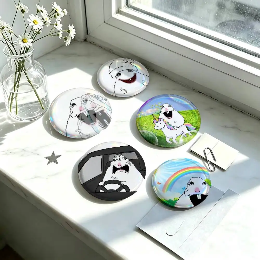 A-Creative Fun Hamster Cartoon Anime Creative Tinplate Soft Button Pins Animal Icon Brooch Lapel Backpack Badge Accessories Pin